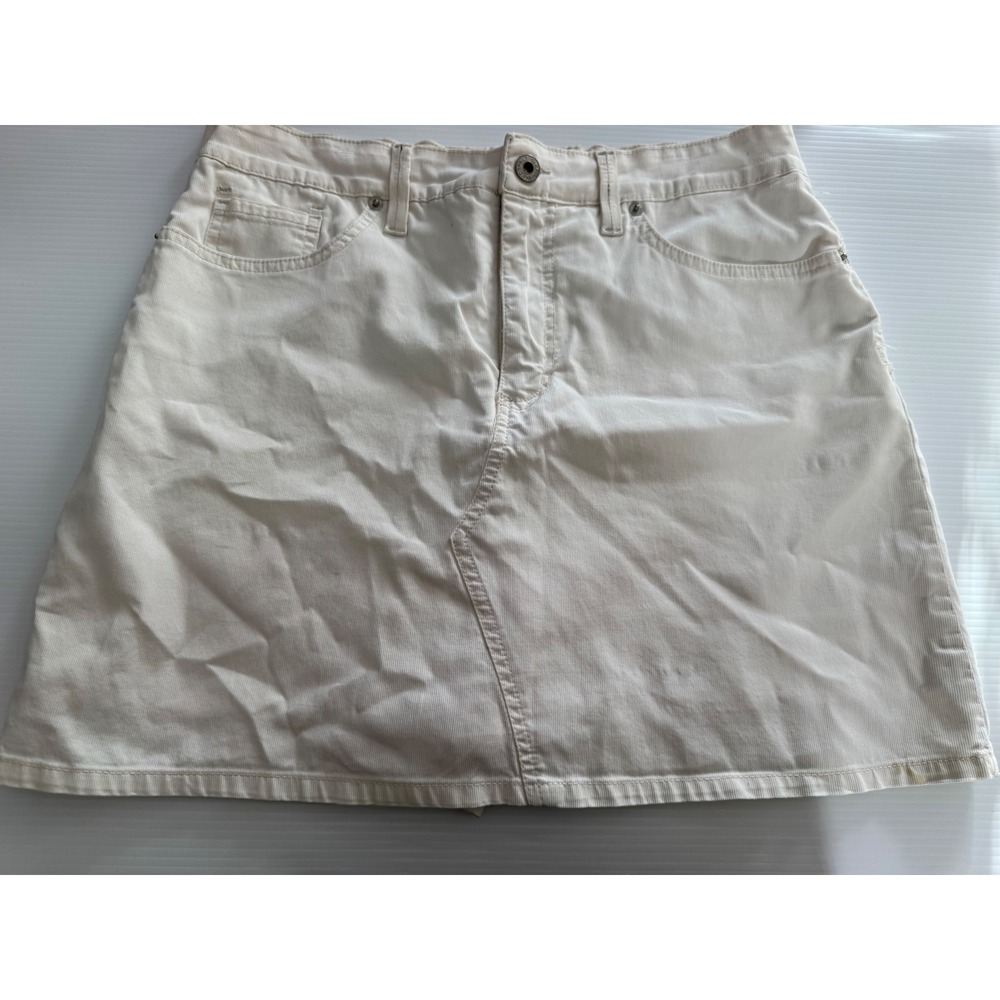 Gloria Vanderbilt Cream Mini Skirt Womens Size 10 Off White Fine Wale